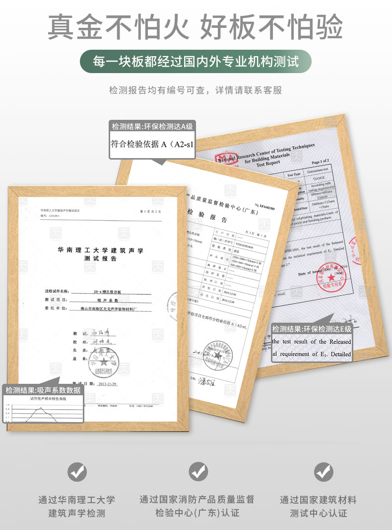 會議室穿孔木質(zhì)吸音板檢測報告