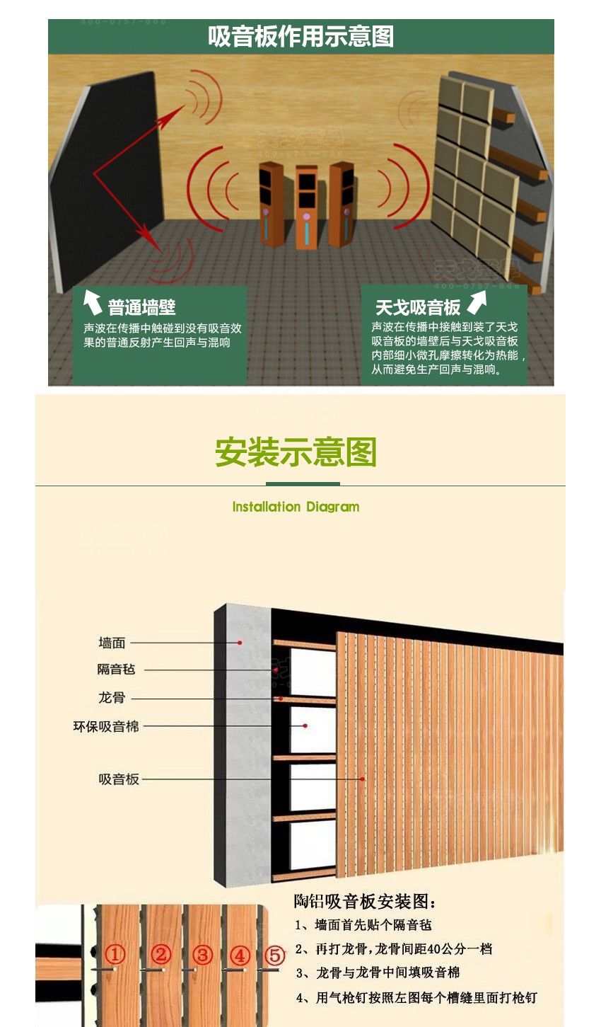 木紋陶鋁吸音板安裝步驟