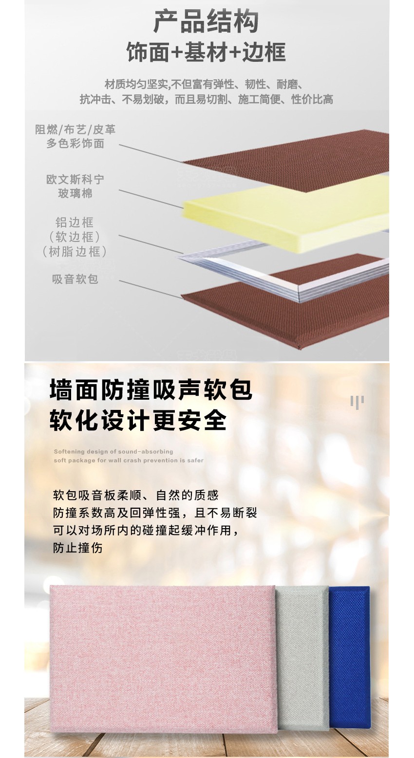 墻面軟包吸音板產品結構